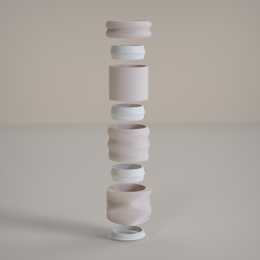 Aperçu de l'assemblage des Modules de la Lampe Orbe Blanc.