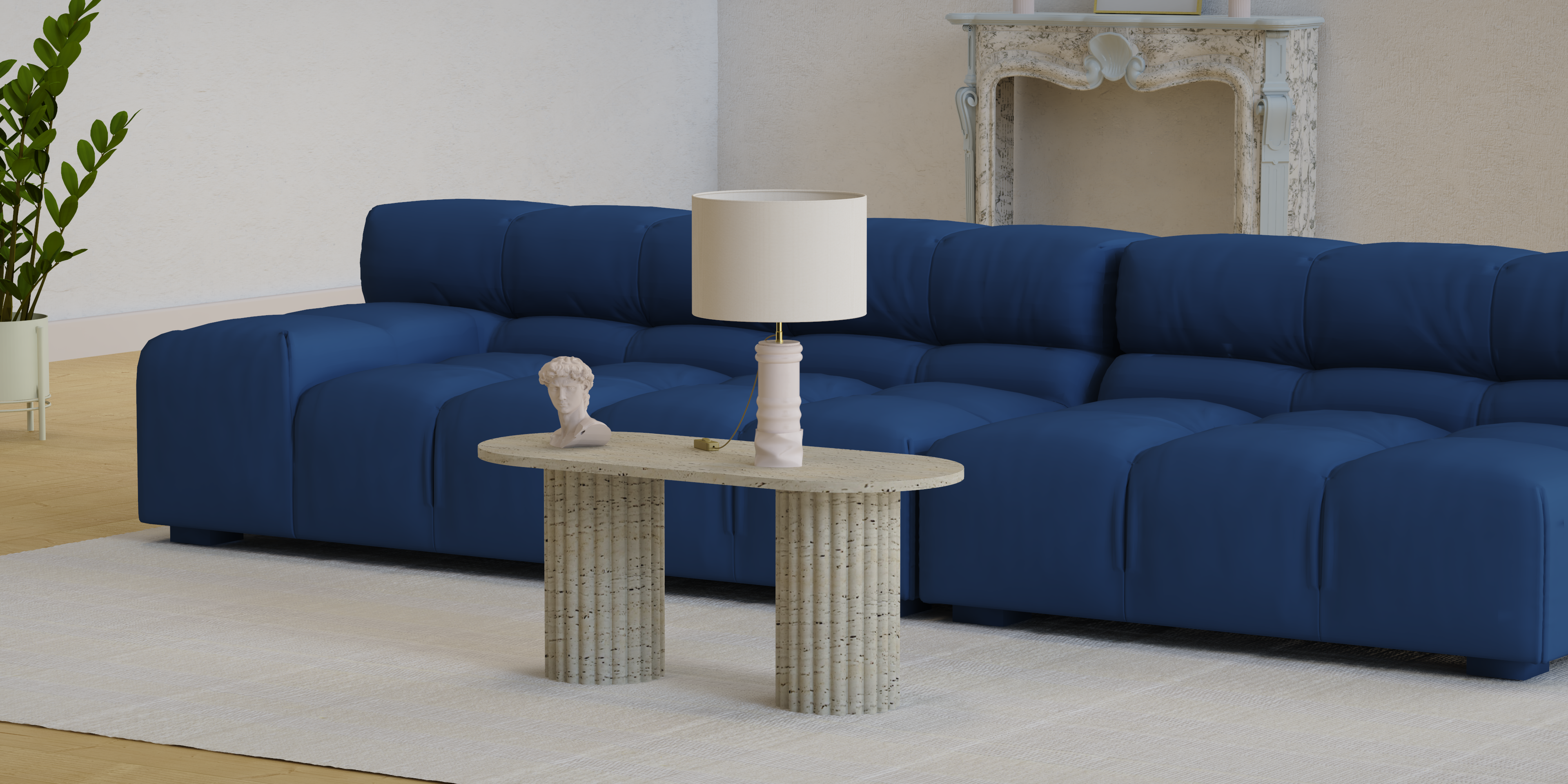 Studio de Design d'intérieur Maison Demaille. Zoom sur Lampe Illari sur une table basse.